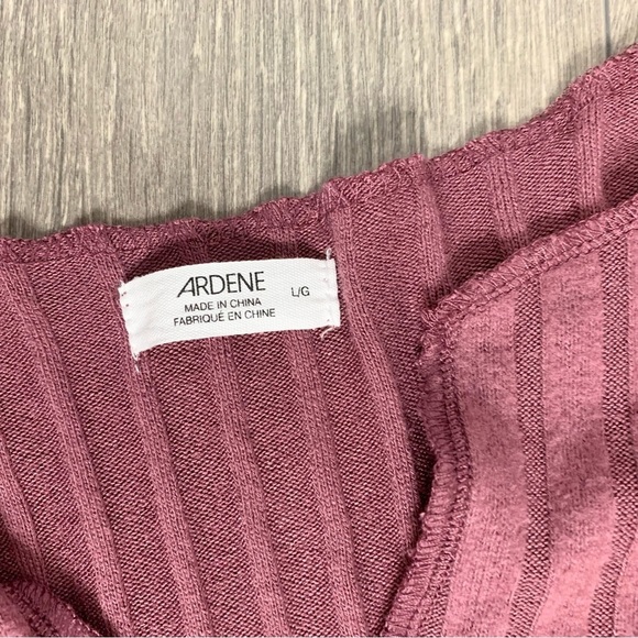 Ardene Women’s Top Long Sleeve Cropped Ribbed Knit Mauve Purple Size Large - Picture 10 of 12